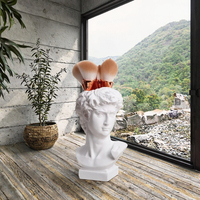 Usine directe Style nordique INS plâtre Avatar Mini Statue Sculpture motif Animal résine décoration de la maison David ornements