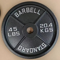 Disques de poids en fonte de 45 livres, surface peinte à effet martelé, pour musculation, fitness, haltérophilie, powerlifting, usage domestique et commercial