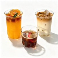 Gobelet en verre borosilicate 260 ml avec fond en forme de patte de chat, verre transparent pour café glacé, latte, thé, eau, verrerie