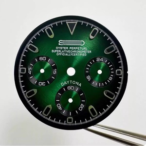 Nuevas piezas de repuesto para reloj, esfera de cronógrafo triple de 29.5MM, esfera luminosa verde para movimiento VK63 - Product Image 4