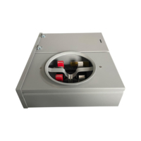 Base de prise combinée 100/125 ampères, 2 espaces, 2 circuits, montage en surface, type anneau, accepte 2 disjoncteurs principaux