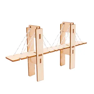 DIY Assembly Cable Stayed Bridge Model Kits Montessori Educational Wooden Toys Science Learning Experiment Kids Toys Game Gifts