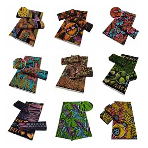Nouveau Style multicolore tissu de cire africaine 100 coton Batik 6yards néerlandais hollande tissu africain coton cire imprimer pour la fabrication de vêtements