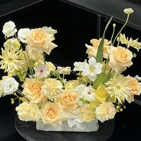 Vente en gros de fleurs artificielles en soie à tige unique de la série Color, roses, hortensias, écologiques, pour Noël, mariages, fête des mères