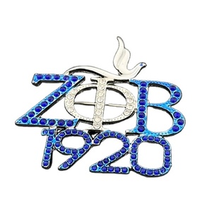 Nouvelles Épingles de Revers Exquises 1920 ZPB Sorority Zeta Phi Beta avec Symbole, Bleu, Blanc, Strass et Émail, Motif <span class=keywords><strong>Colombe</strong></span>, <span class=keywords><strong>Bijoux</strong></span> de Mariage Élégants - Product Image 2