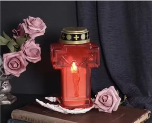 <span class=keywords><strong>Bougie</strong></span> votive LED 3D sans flamme réutilisable écologique, lumières rouges <span class=keywords><strong>pour</strong></span> <span class=keywords><strong>cimetière</strong></span>, église, tombe - Product Image 1