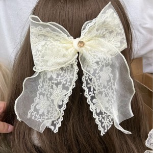 Barrettes <span class=keywords><strong>et</strong></span> pinces à cheveux en dentelle <span class=keywords><strong>et</strong></span> perles pour filles, style coréen mignon – Accessoires de fête européens <span class=keywords><strong>et</strong></span> américains en <span class=keywords><strong>noir</strong></span> <span class=keywords><strong>et</strong></span> <span class=keywords><strong>blanc</strong></span> - Product Image 5