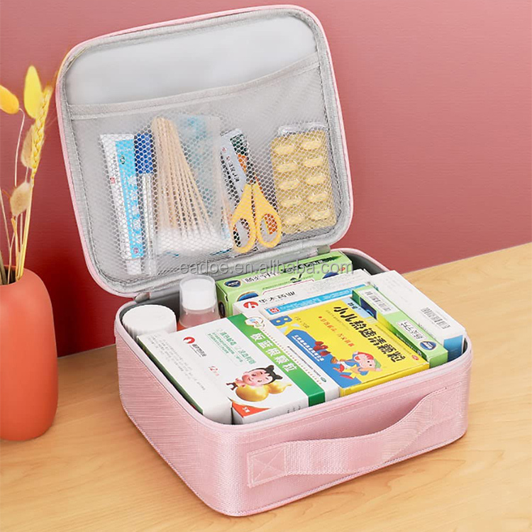 Empty First Aid Bags Travel Medical Supplies Cosmetic Organizer Insulated Medicine Bag Pink First Aid Kit Bag