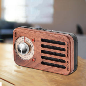 Radio FM AM double bande avec antenne, prise casque, lecteur, mini radio portable rétro en bois pour l'extérieur, pour les personnes âgées - Product Image 3