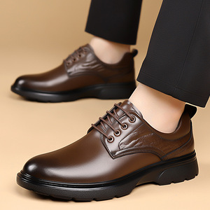Zapatos de vestir de cuero suave para hombre, negros, con cordones, formales, para boda, negocios, oficina, juveniles, casuales, modernos, tipo Oxford - Product Image 4