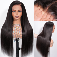 Perruques Lace Front 13x4 en Cheveux Humains Lisses, Perruques en Cheveux Humains Bruts avec Cuticules Alignées, Perruque Frontale Sans Colle Full HD en Gros
