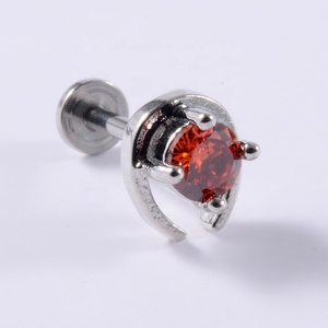 Labret en acier inoxydable zircone pour femme filetage interne goutte d'eau anneau à lèvres broche CZ <span class=keywords><strong>Tragus</strong></span> Helix oreille Piercing <span class=keywords><strong>fer</strong></span> à <span class=keywords><strong>cheval</strong></span> - Product Image 4