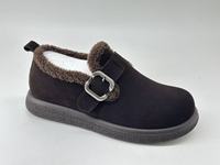 Bottes de neige pour femmes en daim respirant à bout ouvert, mi-mollet, imprimées, avec doublure en microfibre et semelle extérieure en PU