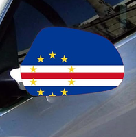 Funda para Espejo Retrovisor de Coche con Diseño Personalizado de la Bandera de Haití para Fanáticos del Fútbol, Impresión Digital, Poliéster Ecológico