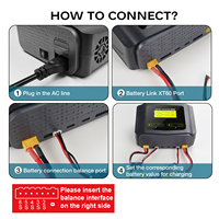 Chargeur rapide HTRC RC Balance C6x2 DUO DC 240W 10A pour batteries LiPo/LiFe/Lilon/LiHV/NiCd/NiMh/Pb intelligentes, matériau ignifuge pour PC