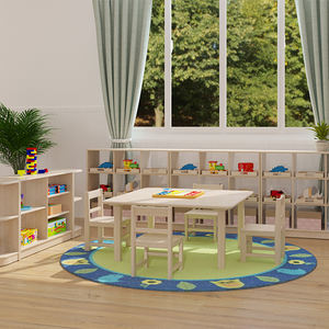 Modern Eco-Friendly Durable <b>Plastic</b> Children's <b>Table</b> Chair Cabinet Set for Kindergarten-Safety & Easy Assembly - Product Image 3