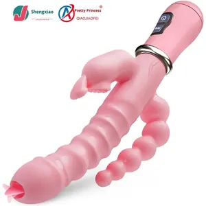 Vibrador de Conejo Recargable de Tres Puntas, Masturbador Erótico para Adultos, Producto de Sexo Seguro para Mujeres - Product Image 3