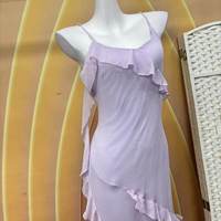 Robe sans bretelles élégante et romantique à volants, style français, pour femme, idéale pour les vacances d'été à la plage