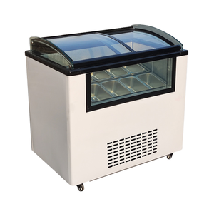 <span class=keywords><strong>Vitrina</strong></span> Exhibidora de Gelato, Refrigerador Comercial para Paletas Heladas, 10/12/16 Bandejas, Tapa de Vidrio Transparente, Puerta Corredera, Congelador para Paletas - Product Image 2