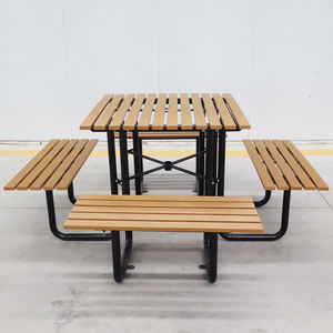 Fábrica al por mayor muebles de patio al aire libre <span class=keywords><strong>mesa</strong></span> de jardín de parque de picnic de madera <span class=keywords><strong>con</strong></span> un agujero de paraguas - Product Image 4