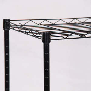 차고 주방 블랙 와이어 선반 선반 랙 4 단 헤비 듀티 조정 가능한 와이어 선반 보관 장치 금속 저장 랙 - Product Image 5