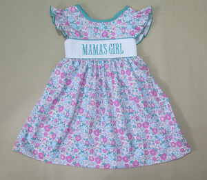 Robes d'été smockées pour filles, vêtements smockés faits main pour enfants, vente en gros de vêtements smockés pour enfants, tenues florales mère-fille - Product Image 4