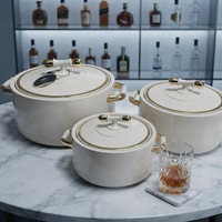 Conteneur alimentaire isotherme en acier inoxydable avec couvercle et poignées, grande capacité, boîte thermique au design moderne et minimaliste, vente en gros usine
