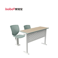 Ensemble chaise et bureau d'école en métal moderne avec design pliable, mobilier scolaire durable