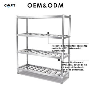 מדפי נירוסטה מסחריים CFT, מתקן אחסון למטבח למסעדות ובתי מלון, מבנה חזק ועמיד מפלדת אל-חלד 304 - Product Image 2