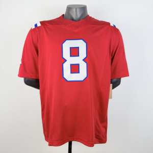 Maillot de football américain personnalisé rouge à col en V et manches courtes pour homme adulte – Vêtement respirant de style baseball - Product Image 3