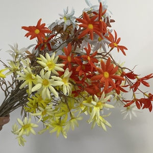 Casa decorativa <span class=keywords><strong>3</strong></span> forchette margherite di seta fiori artificiali <span class=keywords><strong>margherita</strong></span> per la festa di nozze decorazione in vaso per interni - Product Image 6