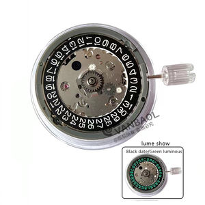 Movimento dell'orologio GMT meccanico <span class=keywords><strong>Sei</strong></span>-ko nh34 Datewheel bianco nero con quadrante luminoso verde blu 24 meccanismo superiore dei gioielli - Product Image 1