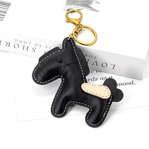 Fashion Top Layer Versatile Bag Pendant Cute Leather Keychain Car Key Holder Cute Pony Design - Product Image 4