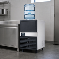 Machine à glaçons commerciale 24h au design élégant, pour comptoir, restaurant, café, en acier inoxydable, automatique