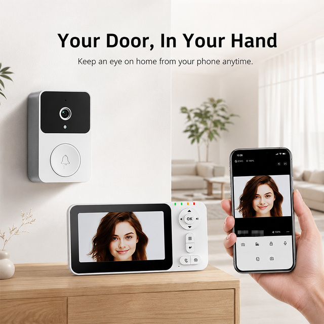 Smart Doorbell Camera with App Remote Monitoring for Home Delivery and Visitor Talk