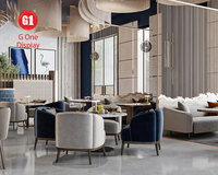 Comptoir de bar de restaurant moderne, mobilier de restaurant personnalisé avec éclairage LED, conception d'équipement de café