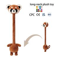 Boneka Jerapah Coklat Lucu Leher Panjang, Mainan Hewan Isi Dakron yang Dapat Diregangkan dengan Tali Tarik, Hadiah untuk Anak-Anak