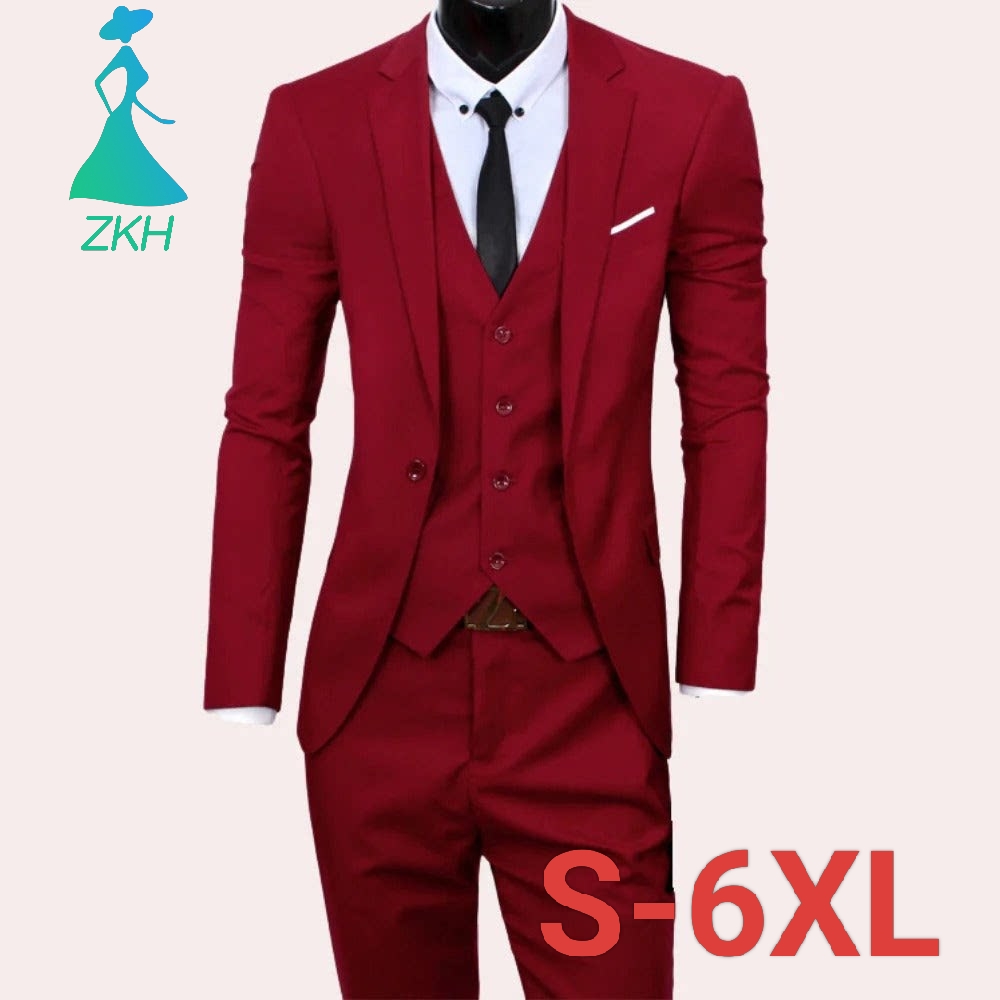 2025 Men Suit Set Men's Two-piece Business Professional Suit Korean Slim Man Groom Wedding Formal Set Suits