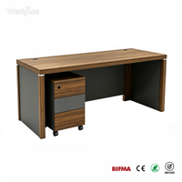 Meuble de bureau exécutif mobile avec tiroirs, finition bois moderne, écologique, certifié BIFMA CE EN1335, pour villa