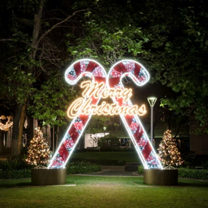 <b>Candy</b> <b>Cane</b> Pair <b>Lighting</b> Marks Playful Seasonal Entrances for Resorts Shopping Streets and Family Event Zone Displays - Product Image 1