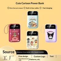 Batería Externa Portátil de 20000mAh en Oferta, con Carga de 10W, 3 Cables Integrados, Ligera y con Impresión de Logotipo Personalizable