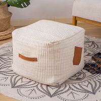 Décoration de maison tissé canapé pouf coussin de sol rayé siège coussin pouf couverture tabouret et pouf moderne salon pouf étui