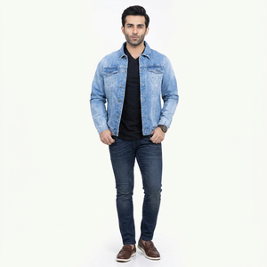 Veste en jean respirante de haute qualité à séchage rapide pour hommes, nouveau design avec logo de service OEM pour l'hiver High Street Style - Product Image 1