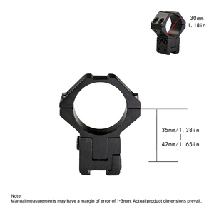 Anneaux de montage BANGBANG - Pince de tube de 30 mm, hauteur centrale réglable de 1,38 à 1,65 pouces pour rail de 11 mm (Noir) - Product Image 3