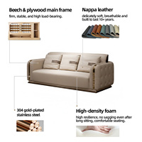 Ensemble de canapés 3+2+1 en cuir véritable de luxe, design italien, avec mousse haute densité pour salon haut de gamme