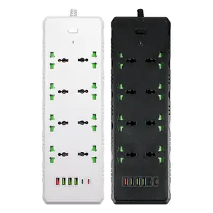 Universal Surge Protection Standard Grounding Pc Material 16a Usb Extension 8 Socket 3000w Uk Power Strip