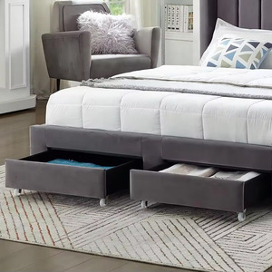 Muebles para el Hogar, Cama de Diseño para Dormitorio, Cama Tapizada Doble Minimalista de Tela, Estructura de Cama Queen Size, Muebles Modernos para Dormitorio - Product Image 1