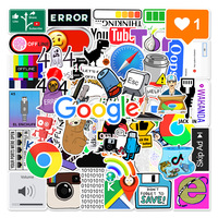 50 Pegatinas Decorativas con el Errores de Red 404 de Internet para Laptop, Auto, Teléfono, Impermeables, Personalizadas