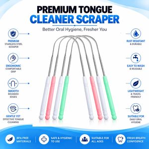 ที่ขูดลิ้นสแตนเลสแบบมีโลโก้สั่งทำ สำหรับผู้ใหญ่ ใช้ซ้ำได้ - Product Image 4