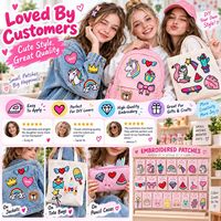 Patch brodé thermocollant ou à coudre, motifs mignons Kawaii (Licorne, Cœur, Arc-en-ciel, Étoile, Animaux, Aliments)